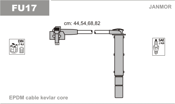 JANMOR FU17 Kit cavi accensione-Kit cavi accensione-Ricambi Euro