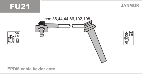 JANMOR FU21 Kit cavi accensione-Kit cavi accensione-Ricambi Euro