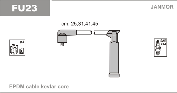 JANMOR FU23 Kit cavi accensione-Kit cavi accensione-Ricambi Euro