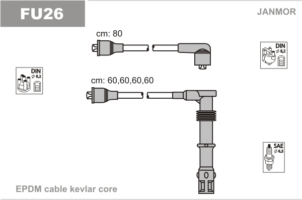 JANMOR FU26 Kit cavi accensione