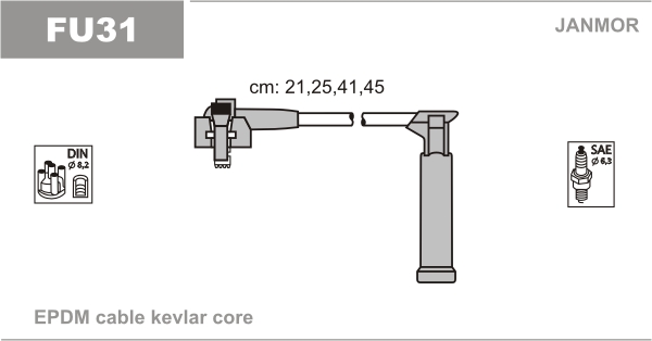 JANMOR FU31 Kit cavi accensione-Kit cavi accensione-Ricambi Euro