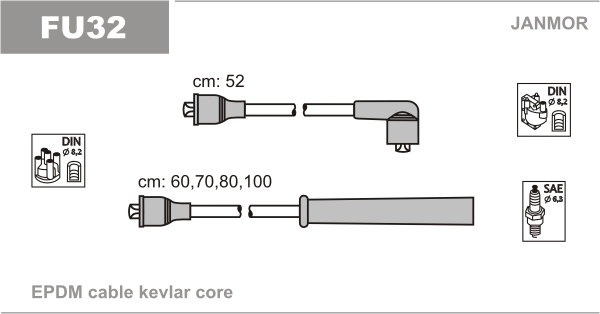 JANMOR FU32 Kit cavi accensione-Kit cavi accensione-Ricambi Euro