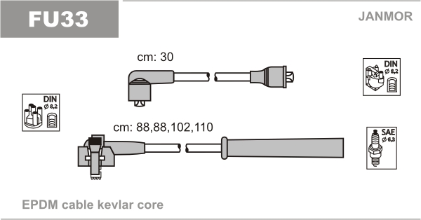 JANMOR FU33 Kit cavi accensione-Kit cavi accensione-Ricambi Euro