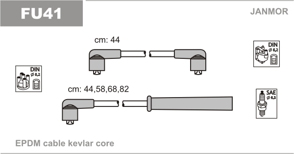 JANMOR FU41 Kit cavi accensione-Kit cavi accensione-Ricambi Euro