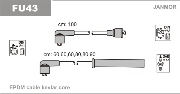 JANMOR FU43 Kit cavi accensione-Kit cavi accensione-Ricambi Euro