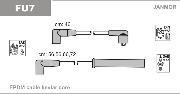 JANMOR FU7 Kit cavi accensione-Kit cavi accensione-Ricambi Euro