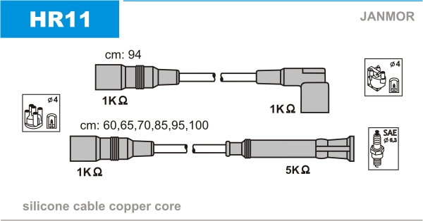 JANMOR HR11 Kit cavi accensione-Kit cavi accensione-Ricambi Euro