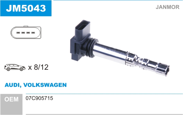 JANMOR JM5043 Bobina d'accensione