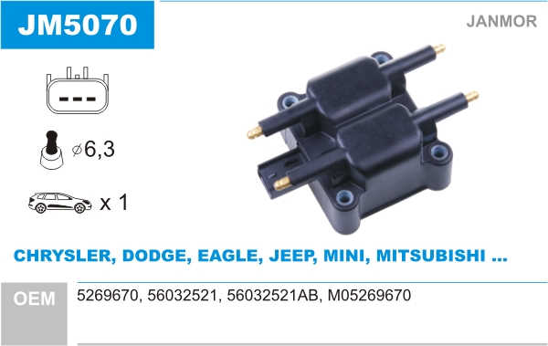 JANMOR JM5070 Bobina d'accensione-Bobina d'accensione-Ricambi Euro