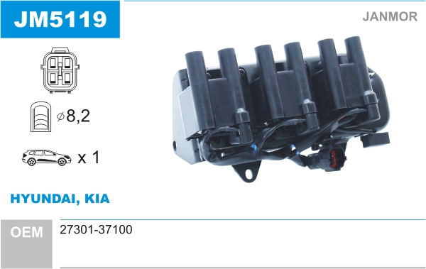 JANMOR JM5119 Bobina d'accensione