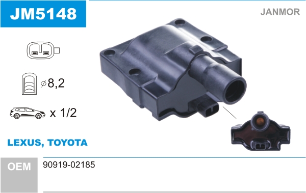 JANMOR JM5148 Bobina d'accensione-Bobina d'accensione-Ricambi Euro