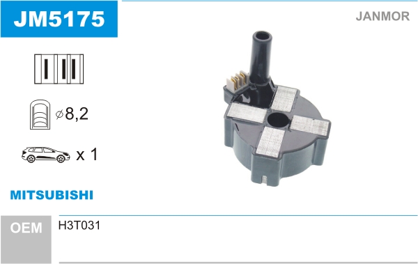 JANMOR JM5175 Bobina d'accensione-Bobina d'accensione-Ricambi Euro