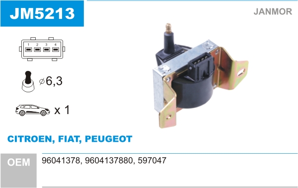 JANMOR JM5213 Bobina d'accensione
