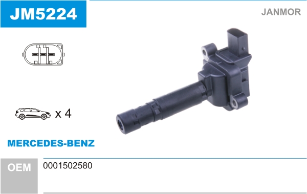 JANMOR JM5224 Bobina d'accensione-Bobina d'accensione-Ricambi Euro