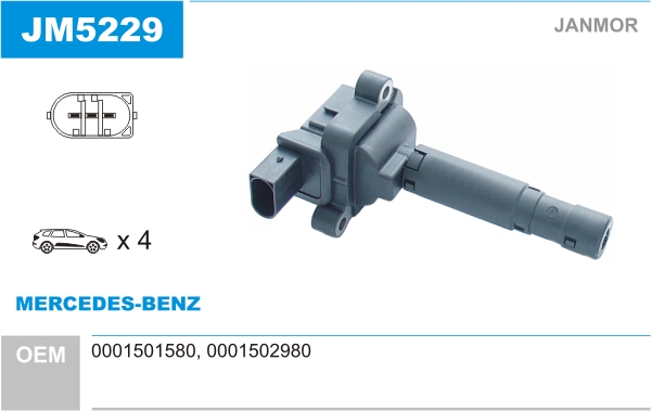 JANMOR JM5229 Bobina d'accensione