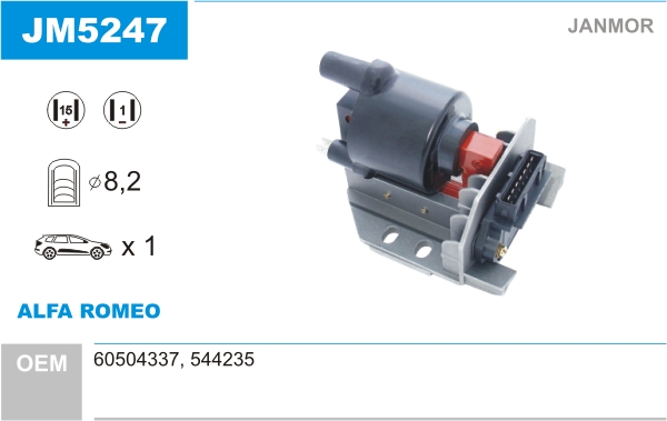 JANMOR JM5247 Bobina d'accensione-Bobina d'accensione-Ricambi Euro