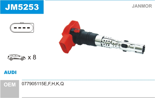 JANMOR JM5253 Bobina d'accensione-Bobina d'accensione-Ricambi Euro