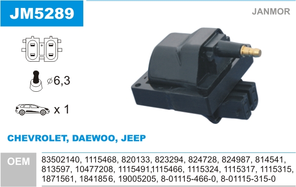 JANMOR JM5289 Bobina d'accensione-Bobina d'accensione-Ricambi Euro