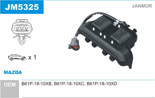 JANMOR JM5325 Bobina d'accensione-Bobina d'accensione-Ricambi Euro