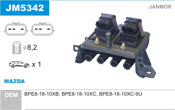 JANMOR JM5342 Bobina d'accensione-Bobina d'accensione-Ricambi Euro