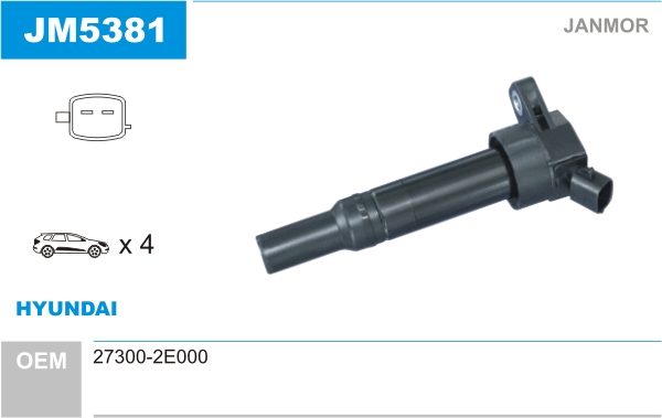 JANMOR JM5381 Bobina d'accensione-Bobina d'accensione-Ricambi Euro