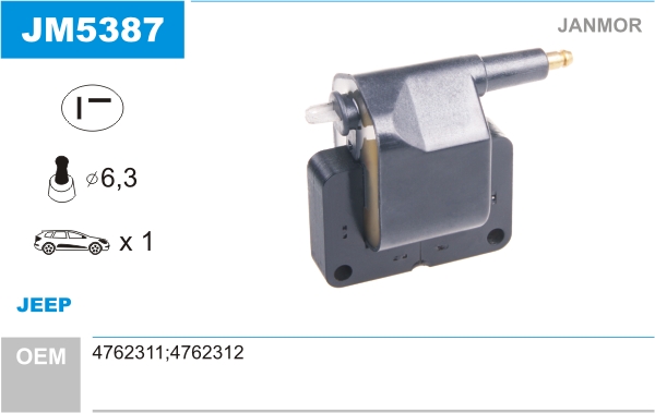 JANMOR JM5387 Bobina d'accensione-Bobina d'accensione-Ricambi Euro