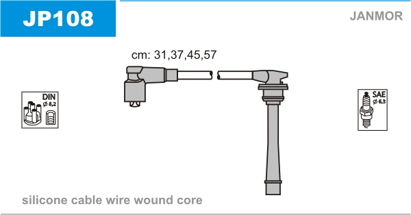 JANMOR JP108 Kit cavi accensione-Kit cavi accensione-Ricambi Euro