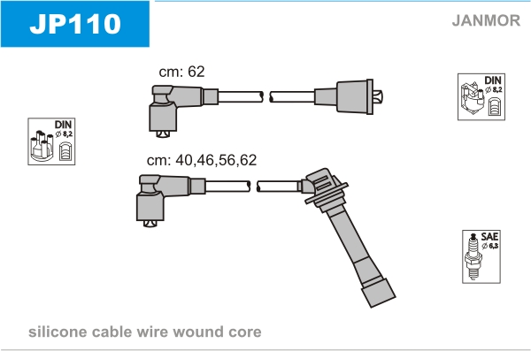 JANMOR JP110 Kit cavi accensione-Kit cavi accensione-Ricambi Euro