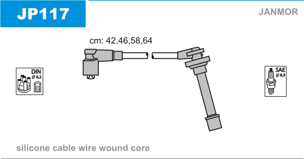 JANMOR JP117 Kit cavi accensione-Kit cavi accensione-Ricambi Euro