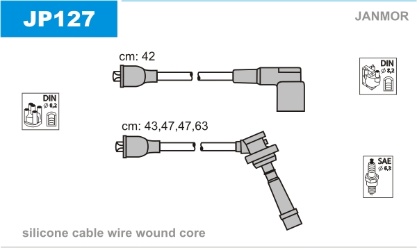 JANMOR JP127 Kit cavi accensione-Kit cavi accensione-Ricambi Euro