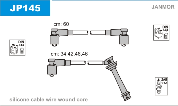 JANMOR JP145 Kit cavi accensione-Kit cavi accensione-Ricambi Euro