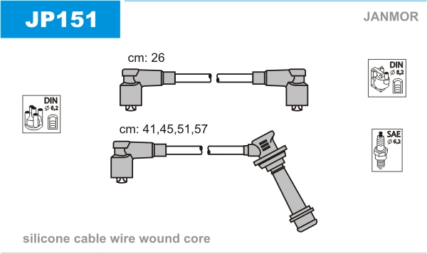 JANMOR JP151 Kit cavi accensione