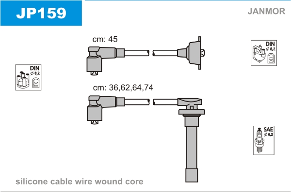 JANMOR JP159 Kit cavi accensione