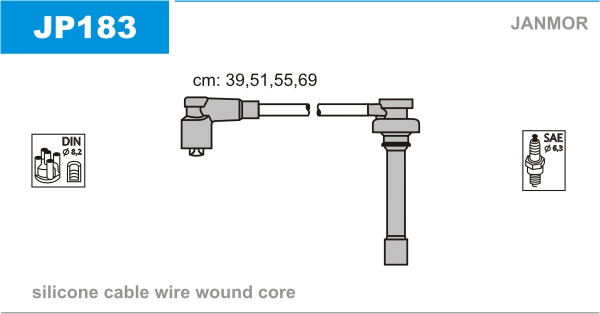 JANMOR JP183 Kit cavi accensione-Kit cavi accensione-Ricambi Euro