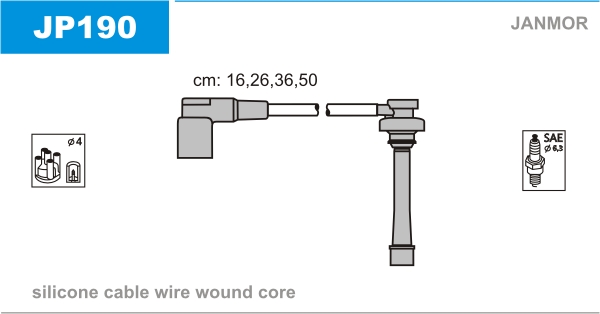 JANMOR JP190 Kit cavi accensione-Kit cavi accensione-Ricambi Euro