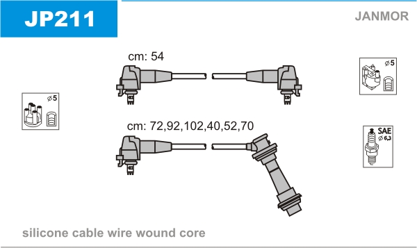 JANMOR JP211 Kit cavi accensione