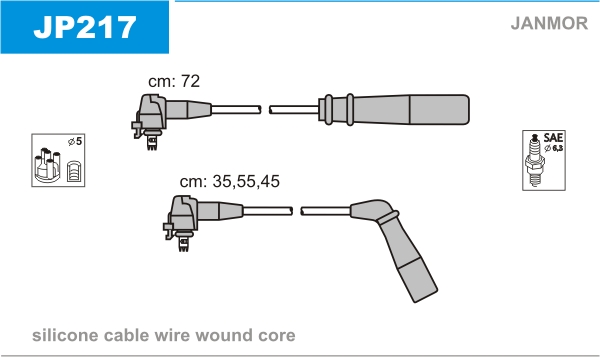 JANMOR JP217 Kit cavi accensione-Kit cavi accensione-Ricambi Euro