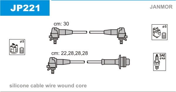 JANMOR JP221 Kit cavi accensione-Kit cavi accensione-Ricambi Euro