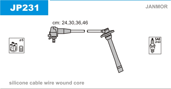 JANMOR JP231 Kit cavi accensione