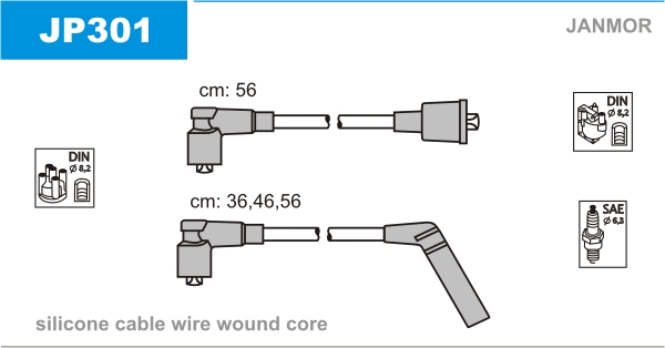 JANMOR JP301 Kit cavi accensione-Kit cavi accensione-Ricambi Euro