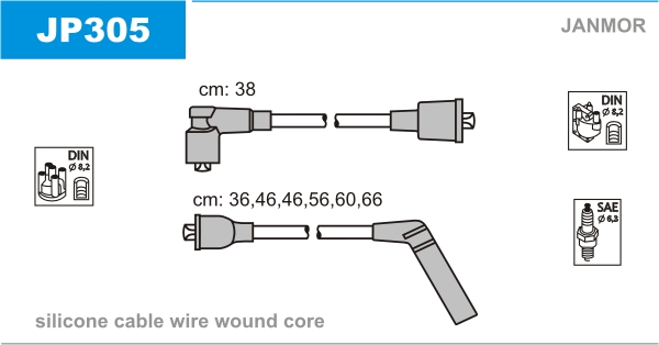 JANMOR JP305 Kit cavi accensione-Kit cavi accensione-Ricambi Euro