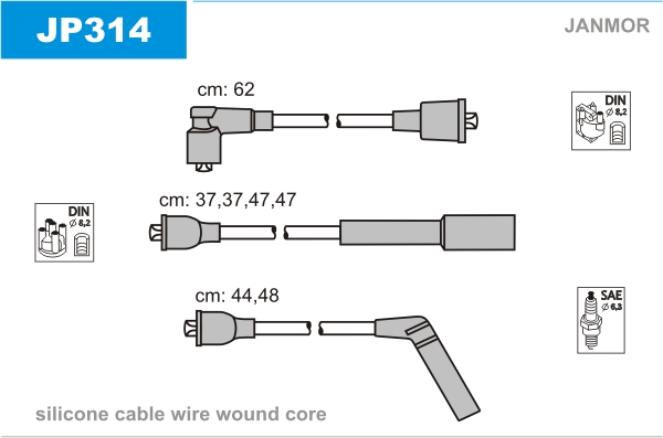 JANMOR JP314 Kit cavi accensione