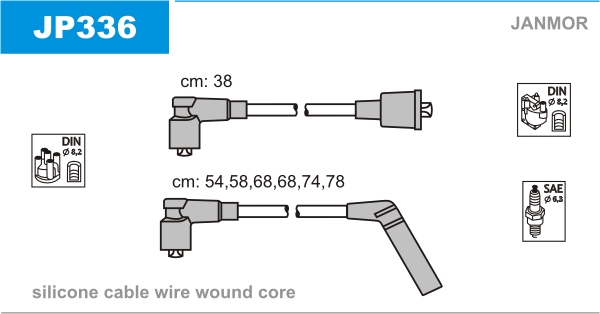 JANMOR JP336 Kit cavi accensione