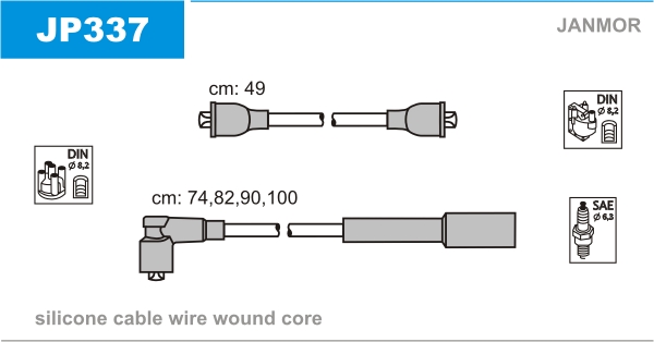 JANMOR JP337 Kit cavi accensione