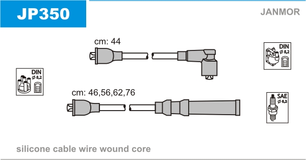 JANMOR JP350 Kit cavi accensione