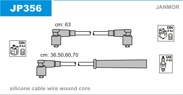 JANMOR JP356 Kit cavi accensione