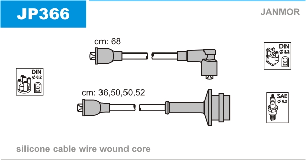 JANMOR JP366 Kit cavi accensione-Kit cavi accensione-Ricambi Euro