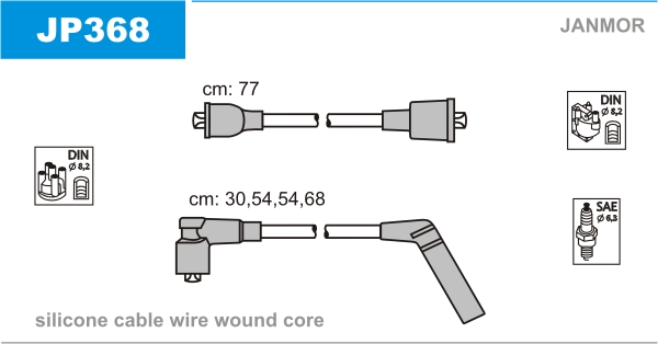 JANMOR JP368 Kit cavi accensione-Kit cavi accensione-Ricambi Euro