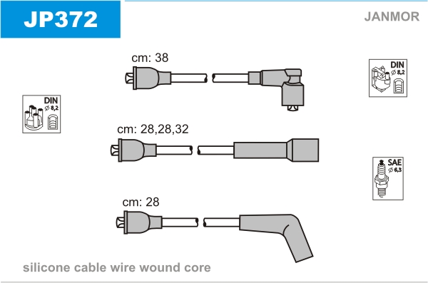 JANMOR JP372 Kit cavi accensione