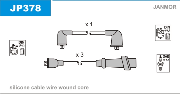 JANMOR JP378 Kit cavi accensione